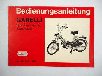 Garelli Duoped 40 SL Automatik Bedienungsanleitung 1977 Schaltplan