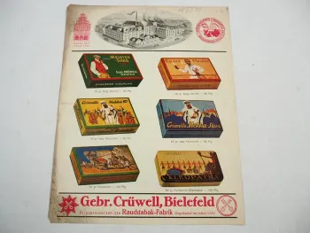 Gebr. Crüwells Tabak Rauchfabrik Bielefeld Prospekt 1927