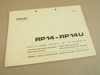 GIMAC RP14 RP14U Heckaufreißer Parti Ripper Ripper Spare Parts Ersatzteillliste