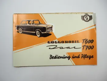 Glas Goggomobil Isar T600 T700 PKW Betriebsanleitung Bedienung Pflege 1959