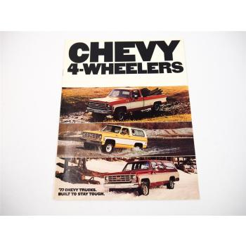 GM Chevrolet K10 K20 K30 Chevy Trucks 4 Weelers Prospekt Brochure 1977