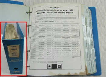 GM Service Manual 1984 Chevrolet Camaro Shop Manual