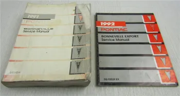 GM Service Manual 1991 Pontiac Bonneville + Export 1992 Werkstatthandbuch