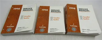 GM Service Manual 1998 Chevrolet Cavalier Pontiac Sunfire Book 1 - 3