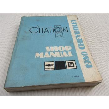 GM Service Manual Chevrolet Citation Shop Manual 1980