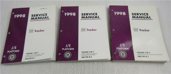 GM Service Manual Chevrolet Tracker J/E 1998 Werkstatthandbuch