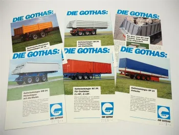Gothaer Fahrzeugwerk Die Gothas Sattelanhänger für LKW 6x Prospekt 1990er J.