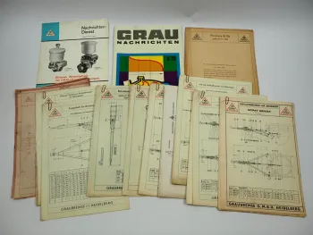 Grau Bremsanlagen Auflaufbremse Druckluftbremse Einbauschema 1950/70er Jahre