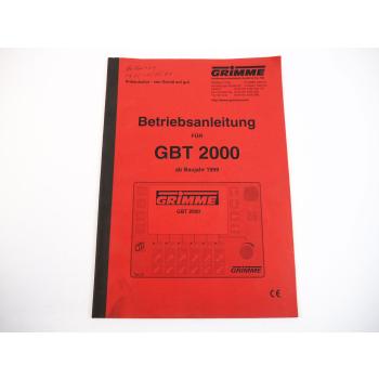 Grimme GBT 2000 Bedienterminal für Kartoffelvollernter Betriebsanleitung BJ 1999