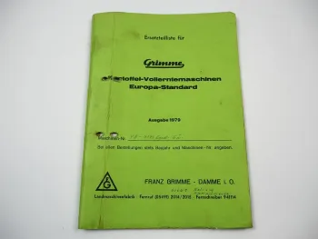 Grimme Kartoffel Vollerntemaschinen Europa-Standard Ersatzteilliste 1979
