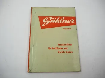 Güldner Schlepper Kraftheber Geräteanbau Ersatzteilliste 1960 AZK ALK ADN ALD