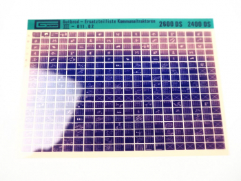 Gutbrod 2400 2600 DS Kommunaltraktor Ersatzteilliste Parts List Microfich