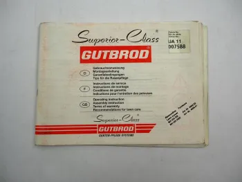 Gutbrod MH 454 RB RBE Rasenmäher Superior Class Betriebsanleitung Montage