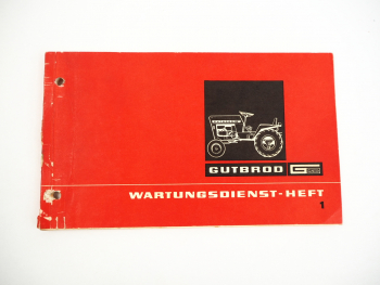 Gutbrod Superior 1050/2 Wartungsdienst Heft Scheckheft 1971