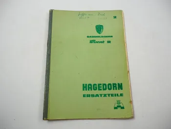 Hagedorn Wisent R RB RL Sammelroder Ersatzteilliste Ersatzteilkatalog BJ 1967
