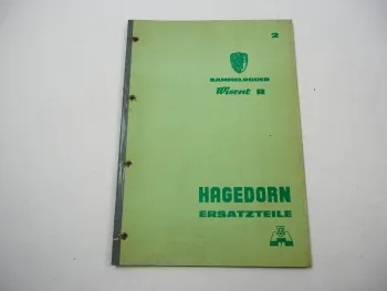 Hagedorn Wisent R Sammelroder Ersatzteilliste Ersatzteilkatalog BJ 1967