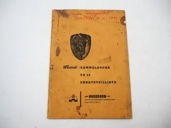 Hagedorn Wisent Sammelroder SR59 Ersatzteilliste Ersatzteilkatalog