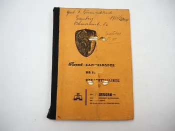 Hagedorn Wisent Sammelroder SR60 Ersatzteilliste Ersatzteilkatalog
