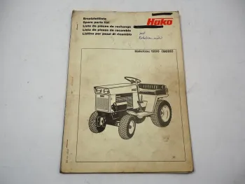 Hako Hakotrac 1200 (8020) Traktor + Mähwerk Ersatzteilliste 1970er Jahre