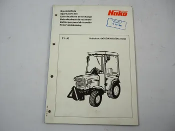 Hako Hakotrac 1900DA KRG (8031.01) Traktor Ersatzteilliste Ersatzteilkatalog 1989