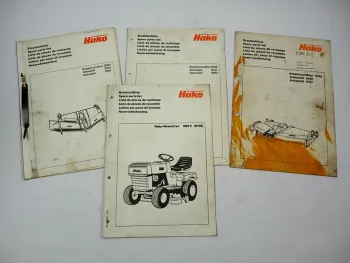 Hako Rasentrac 800E (8118) mit Anbaugeräten 4x Ersatzteilliste 1977/81