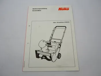 Hako Schneehexe LS 6051 Betriebsanleitung Ersatzteilliste 1980/90er Jahre