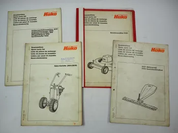Hako Variette 3611 3615 mit Anbaugeräten 4x Ersatzteilliste 1974
