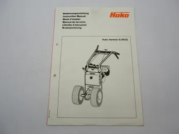 Hako Variette S 3632 Mehrzweckgerät Betriebsanleitung Bedienung 1980/90er Jahre