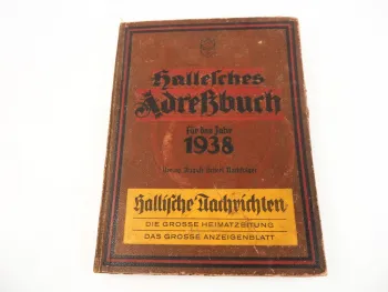 Hallesches Adressbuch Verzeichnis der Stadt Halle Saale 1938