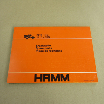 Hamm 2210DS SSD Walze Ersatzteilliste Spare Parts Pieces de rechange 1991