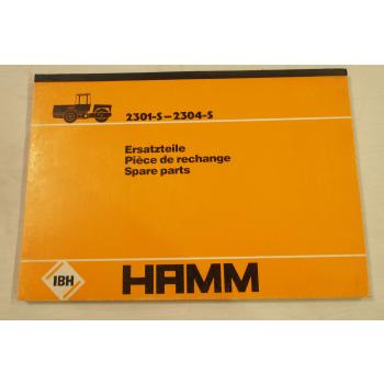 Hamm 2301S 2304S Walze Ersatzteilliste Parts List Piece de rechange 1980