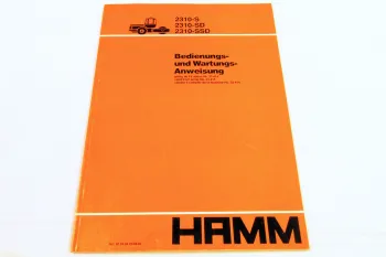 Hamm 2310-S 2310-SD 2310-SSD Bedienungsanleitung Betriebsanleitung Wartung 9/92