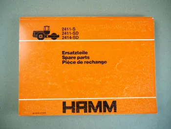Hamm 2411 2414 Walze Ersatzteilliste Spare Parts Pieces de rechange 1993
