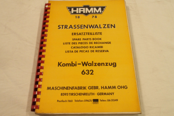 Hamm 632 Combination compactor Kombi-Walze Parts List Ersatzteilliste in engl