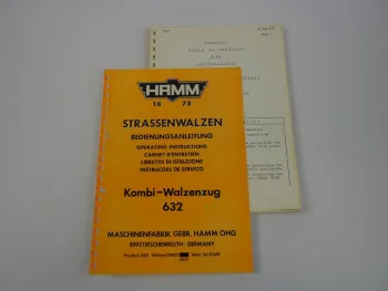 Hamm 632 Kombi-Walzenzug Roller Operating Instructions Maintenance
