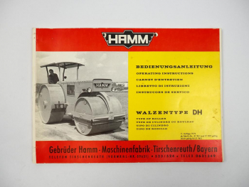 Hamm DH Walze Betriebsanleitung Bedienungsanleitung Wartung 1973
