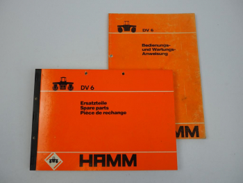 Hamm DV 6 Walze Bedienungsanleitung Wartung Ersatzteilliste 1983