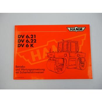 Hamm DV 6.21 6.22 6K Walze Betriebsanleitung Wartung 1992