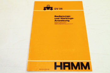 Hamm DV06 Bedienungsanleitung Betriebsanleitung Wartung 2/91