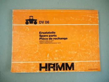 Hamm DV06 Walze Ersatzteilliste Spare Parts Pieces de rechange 1991