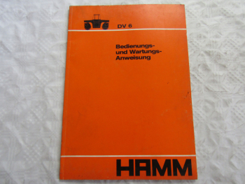 Hamm DV6 Walze Bedienugnsanleitung Betriebsanleitung Wartung 1/1983