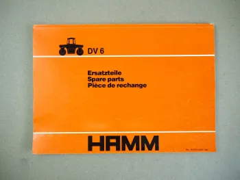Hamm DV6 Walze Ersatzteilliste Spare Parts Pieces de rechange 1982