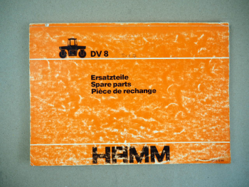 Hamm DV8 Walze Ersatzteilliste Spare Parts Pieces de rechange 1981