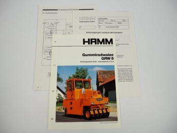 Hamm GRW 5 Gummiradwalze Prospekt Technische Daten Schaltpläne 1990
