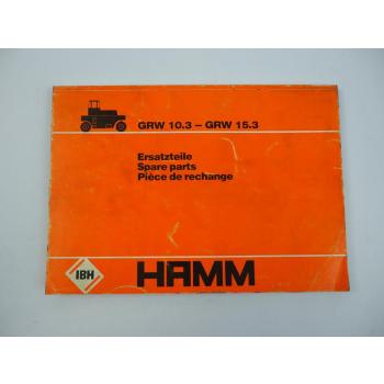 Hamm GRW10.3 GRW15.3 Walze Ersatzteilliste Spare Parts 1980