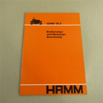 Hamm GRW18.3 Walze Betriebsanleitung Bedienungsanleitung Wartung 1981