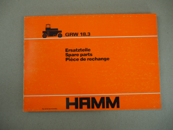 Hamm GRW18.3 Walze Ersatzteilliste Spare Parts Pieces de rechange 1992