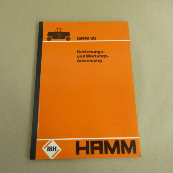 Hamm GRW30 Walze Bedienungsanleitung Betriebsanleitung Wartung 1982