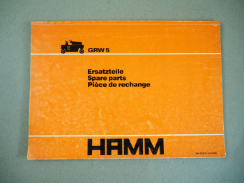 Hamm GRW5 Walze Ersatzteilliste Spare Parts Pieces de rechange 1990