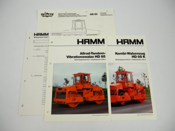 Hamm HD 85 85K Walzenzug Prospekt Technische Daten Schaltpläne 1991